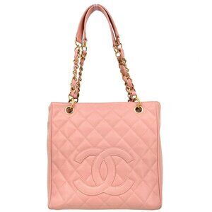 Chanel Pink Calfskin Petite Shopping Tote PST Chain Handbag XX92000